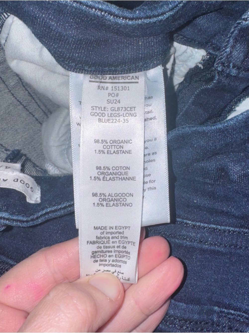 Good American Good Legs Long Skinny Jeans High Rise Dark Wash Sz 4 / 27 Khloe K - Picture 6 of 9